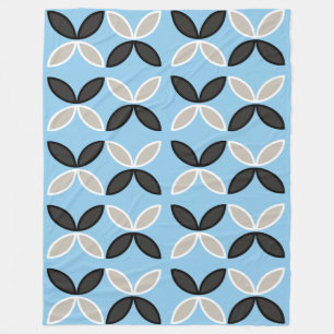 Couverture Polaire Pétales de papillon noir gris et blanc motif
