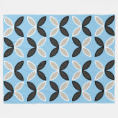 Couverture Polaire Pétales de papillon noir gris et blanc motif (Devant (Horizontal))