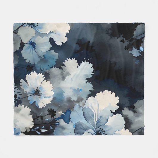Couverture Polaire Petals d'Indigo (Devant (Horizontal))