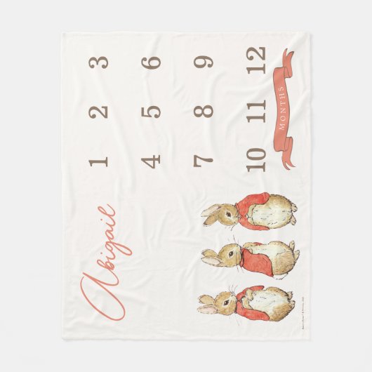 Couverture Polaire Peter Rabbit | Fille de bébé 12 mois jalon (Devant)