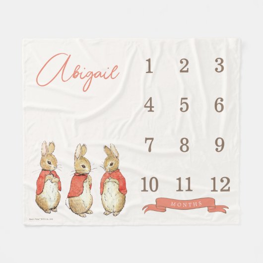 Couverture Polaire Peter Rabbit | Fille de bébé 12 mois jalon (Devant (Horizontal))