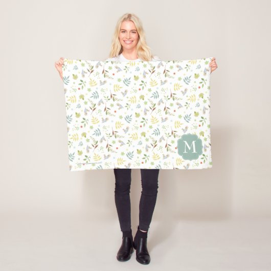 Couverture Polaire Peter Rabbit | Motif d'aquarelle bois (En situation)