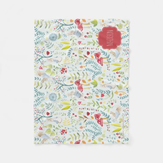 Couverture Polaire Peter Rabbit | Motif d'aquarelle enchantée (Devant)