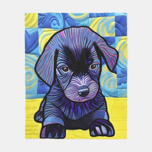 Couverture Polaire Petit Black Lab Puppy Quilt Comme Design (Devant)