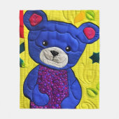 Couverture Polaire Petit Bleu Teddy Bear Quilt Comme Design (Devant)