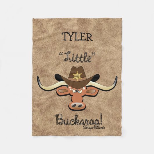 Couverture Polaire Petit Buckaroo, Longhorn Steer Blanket en polaire (Devant)