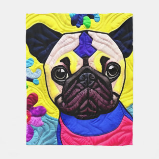 Couverture Polaire Petit Carlin Puppy Quilt Comme Design