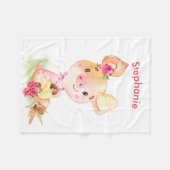 Couverture Polaire Petit Cheval à l'aquarelle Brown (Devant (Horizontal))