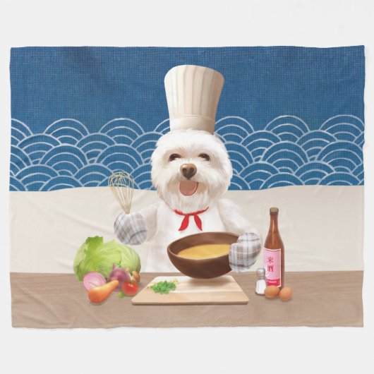 Couverture Polaire Petit Chien Chef (Devant (Horizontal))