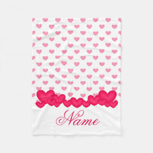 Couverture Polaire Petit coeur personnalisé de blanc de rose de béb