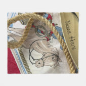 Couverture Polaire Petit cowboy enfants à cheval occidental Fun (Devant (Horizontal))