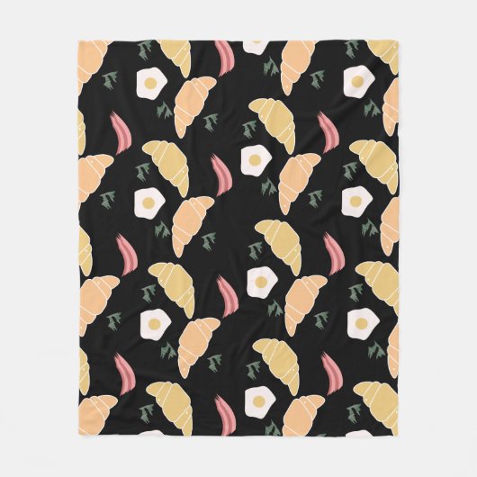 Couverture Polaire Petit-déjeuner Jambon et Cilantro Oeufs sur un Cro (Devant)