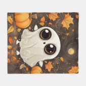 Couverture Polaire Petit fantôme d'Halloween (Devant (Horizontal))