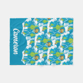 Couverture Polaire Petit Grinch | Joyeux Motif Turquoise Grinchmas (Devant (Horizontal))