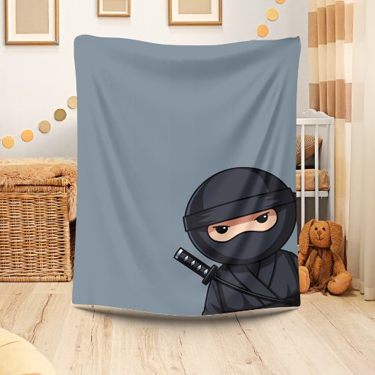 Couverture Polaire Petit guerrier de Ninja sur Grey