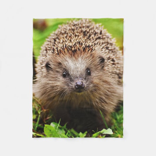 Couverture Polaire Petit hérisson mignon dans la forêt (Devant)
