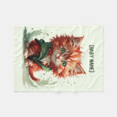 Couverture Polaire Petit Kitten rouge bouffé Personnalisé (Devant (Horizontal))