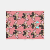 Couverture Polaire Petit Monogramme Motif de Chien de Kawaii (Devant (Horizontal))
