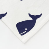 Couverture Polaire Petit motif mignon de baleine de bleu marine sur (Coin)