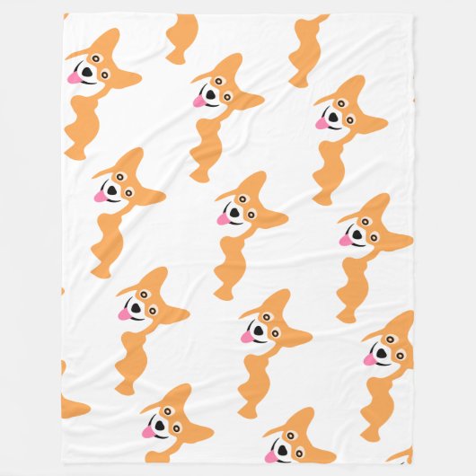 Couverture Polaire Petit motif mignon de corgi (Devant)