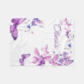 Couverture Polaire Petit Papillon cadeau personnalisé fête d'annivers (Devant (Horizontal))