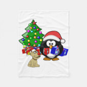Couverture Polaire Petit Penguin Père Noël et Rindeer Chien (Devant)