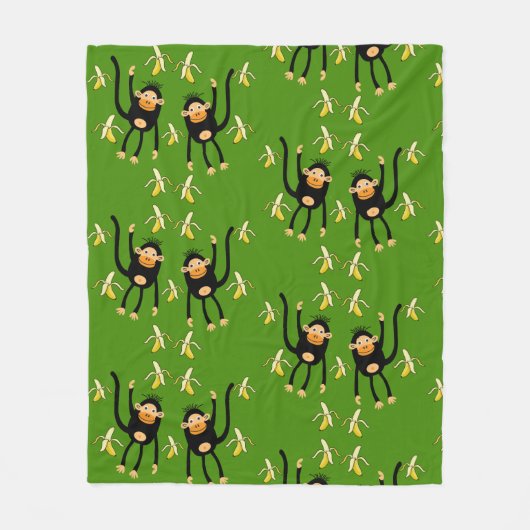 Couverture Polaire Petit Singe-Enfant mignon (Devant)