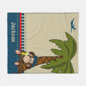 Couverture Polaire Petit singe tropical (Devant (Horizontal))