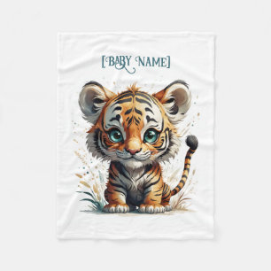 Couverture Polaire Petit tigre personnalisé