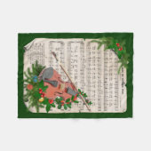 Couverture Polaire Petit violon de Noël Vintage Partition (Devant (Horizontal))