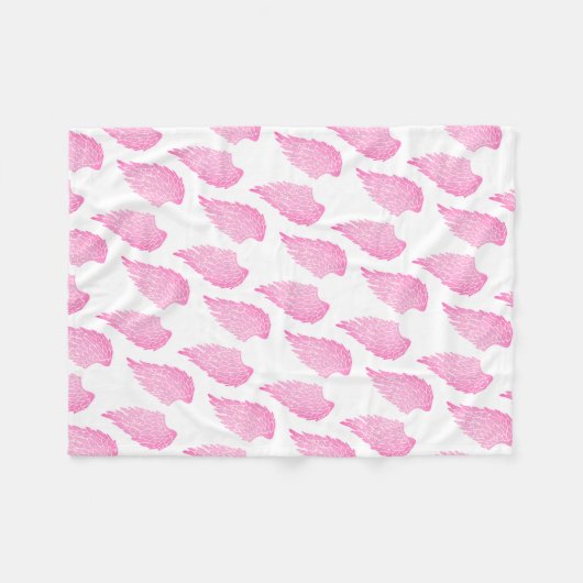 Couverture Polaire Petite ailes d'ange rose (Devant (Horizontal))