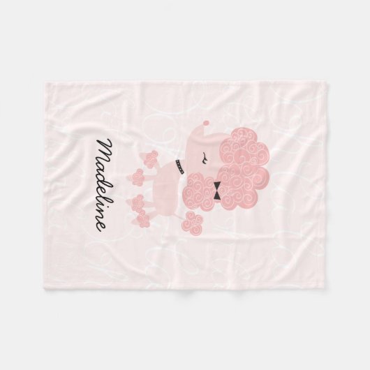 Couverture Polaire Petite caniche rose (Devant (Horizontal))