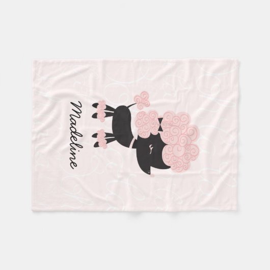 Couverture Polaire Petite caniche rose (Devant (Horizontal))