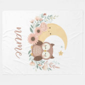 Couverture Polaire Petite chouette avec lune (Devant (Horizontal))