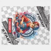 Couverture Polaire Petite course mécanique Sport Voiture Anniversaire (Devant (Horizontal))