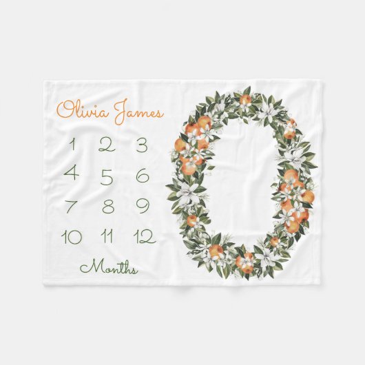Couverture Polaire Petite Cutie Baby Milestone Mensuelle Blanket bébé (Devant (Horizontal))