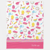 Couverture Polaire Petite fille Baker Cuisine rose Motif Chef enfant (Devant)