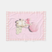 Couverture Polaire Petite fille Bunny Nursery Imprimer - Animaux rose (Devant (Horizontal))