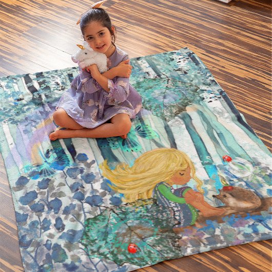 Couverture Polaire Petite fille de la forêt bleue