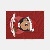 Couverture Polaire Petite fille hispanique aux cheveux noirs longs (Devant (Horizontal))