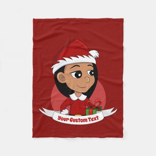 Couverture Polaire Petite fille hispanique aux cheveux noirs longs (Devant)