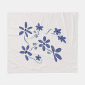 Couverture Polaire Petite Fleurs Romantiques Bleues (Devant (Horizontal))