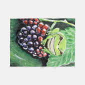 Couverture Polaire Petite grenouille d'arbre sur une peinture de Blac (Devant (Horizontal))