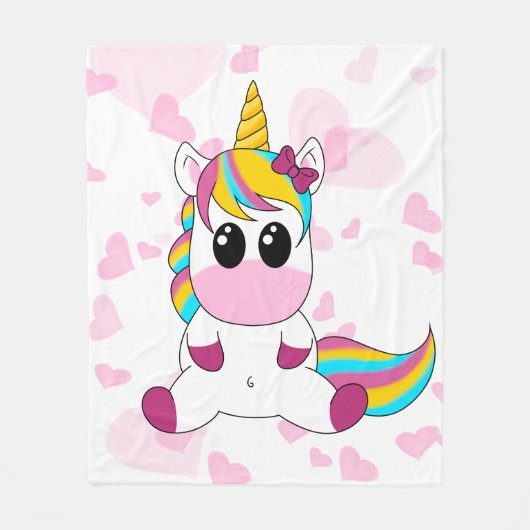 Couverture Polaire Petite licorne (Devant)