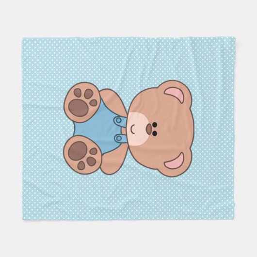 Couverture Polaire Petite ours Garçon Personnalisé (Devant (Horizontal))