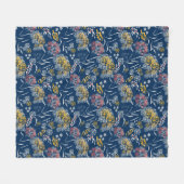Couverture Polaire Petites fleurs mignonnes bleu marine vi (Devant (Horizontal))