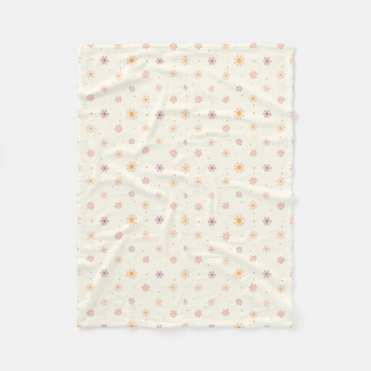 Couverture Polaire Petites Fleurs Pastel (Devant)