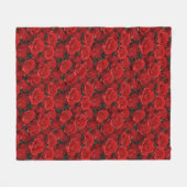 Couverture Polaire Petites Roses Rouges (Devant (Horizontal))
