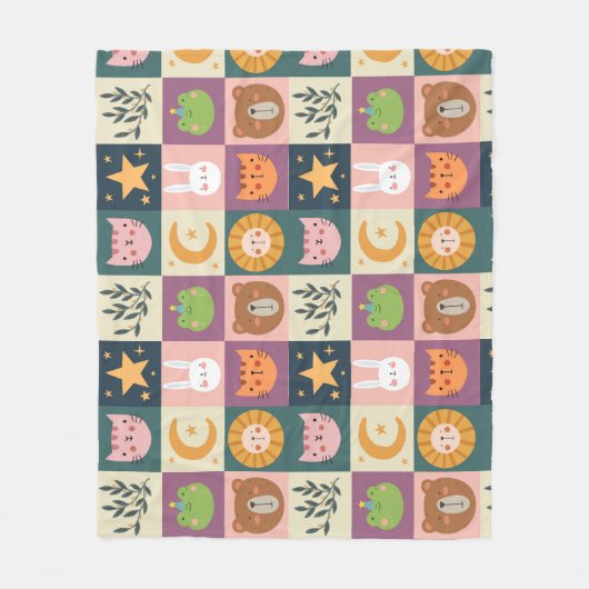 Couverture Polaire Petits Animaux Patchwork Enfants (Devant)