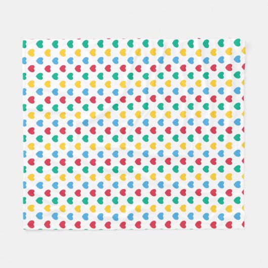 Couverture Polaire Petits Coeurs | LH-04 | (Devant (Horizontal))